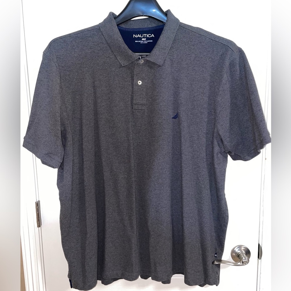Nautica Polo shirt, gray heather 4XLT